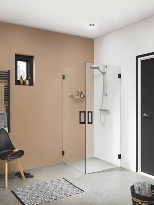 Sealskin Swingdeur &apos;I Am&apos; 100X200 cm Mat Zwart Helder + Antikalk