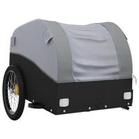 Fietstrailer 45 kg ijzer zwart en grijs - thumbnail