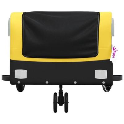 VidaXL Fietstrailer 30 kg ijzer zwart en geel