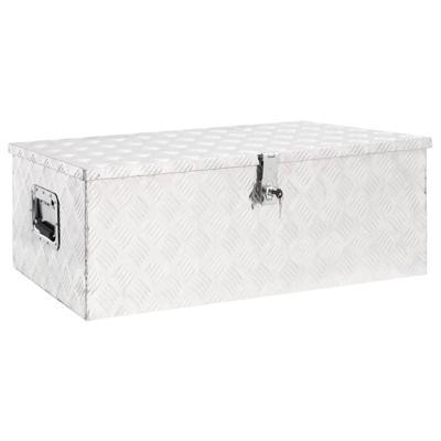 Opbergbox 90x47x33,5 cm aluminium zilverkleurig Opbergbox 90x47x33,5 cm aluminium zilverkleurig