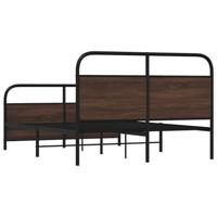 Bedframe zonder matras metaal bruin eikenkleurig 137x190 cm - thumbnail