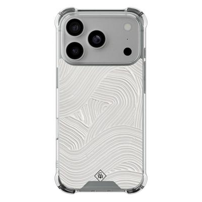iPhone 17 Pro shockproof hoesje - Abstract beige waves iPhone 17 Pro shockproof hoesje - Abstract beige waves