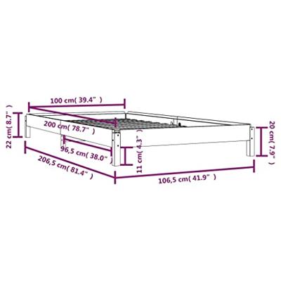 Bed stapelbaar 100x200 cm massief grenenhout