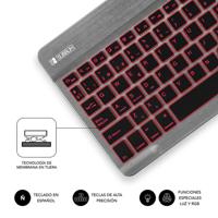 FUNDA TECLADO TABLET SUBBLIM SMART BACKLIT BT KEYBOARD GREY - thumbnail
