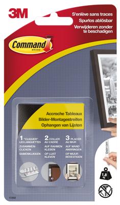 Command fotolijststrip, small, draagvermogen 1,8 kg, zwart, blister van 8 stuks Command fotolijststrip, small, draagvermogen 1,8 kg, zwart, blister van 8 stuks