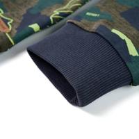 Kindershirt met print 116 gemleerd donkerkakikleurig - thumbnail