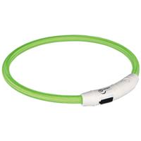Trixie lichtgevende halsband hond flash usb tpu / nylon groen - thumbnail