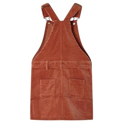 Kindertuinjurk 128 ribfluweel cognackleurig