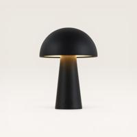 LED Tafellamp Arvento nero - Zwarte, oplaadbare paddenstoel lamp voor binnen en buiten, met geïntegreerde dimmer - thumbnail