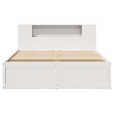 Bedframe zonder matras massief grenenhout wit 120x190 cm