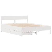 Bedframe zonder matras massief grenenhout wit 120x190 cm - thumbnail
