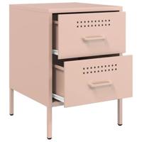 Nachtkastjes 2 st 36x39x50,5 cm staal roze - thumbnail