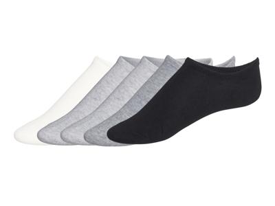 esmara 5 Paar sneakersokken (Crème/grijs/zwart, 35-38)