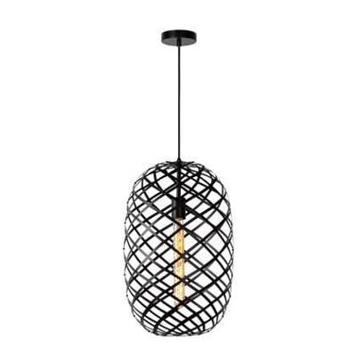 Lucide WOLFRAM - Hanglamp - Ø 32 cm - 1xE27 - Zwart