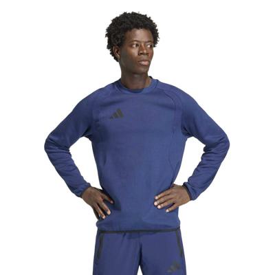 adidas Tiro Travel Crew Sweater Donkerblauw Zwart adidas Tiro Travel Crew Sweater Donkerblauw Zwart