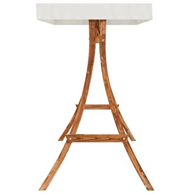 VidaXL Schommelframe met crèmekleur dak gebogen hout met teakafwerking
