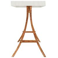 VidaXL Schommelframe met crèmekleur dak gebogen hout met teakafwerking - thumbnail