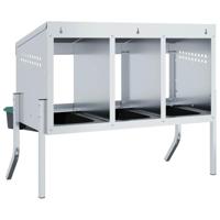 Kippennestkast 3 compartimenten met poten gegalvaniseerd staal - thumbnail