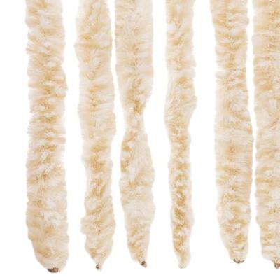 VidaXL Vliegengordijn 90x200 cm chenille beige en wit - thumbnail