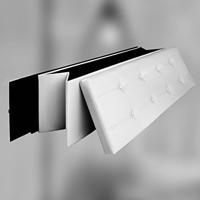 Monzana Zitbank - 114 cm - met - opslagruimte - in - Wit - thumbnail