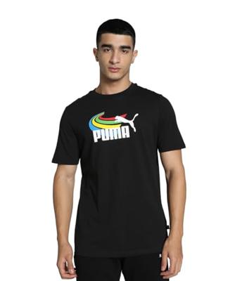 Heren-T-Shirt met Korte Mouwen Puma GRAPHICS Summer Zwart - Maat: M