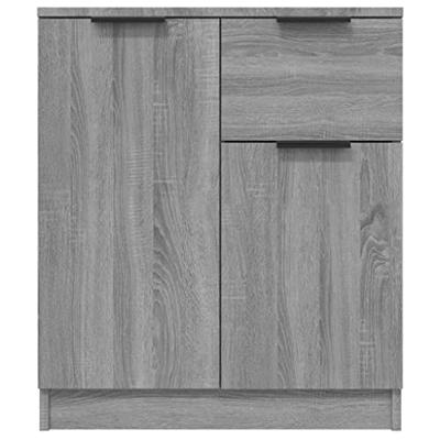 Dressoirs 2 st 60x30x70 cm bewerkt hout grijs sonoma eiken