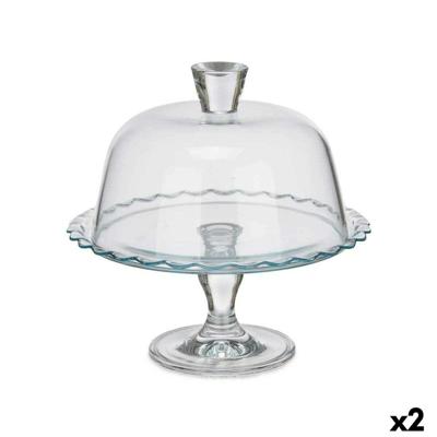 Taartplateau Pasabahce Transparant Glas 26 x 26 x 26 cm (2 Stuks)