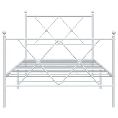 Bedframe met hoofd- en voeteneinde metaal wit 90x190 cm Bedframe met hoofd- en voeteneinde metaal wit 90x190 cm