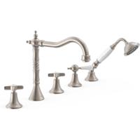 Badrandkraan Tres Clasic Mengkraan Incl. Omstelknop en Handdouche RVS Tres - thumbnail