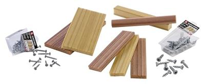 Pacchetto di legno, chiodi e viti per costruzioni creative