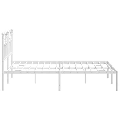 Bedframe met hoofdbord metaal wit 150x200 cm