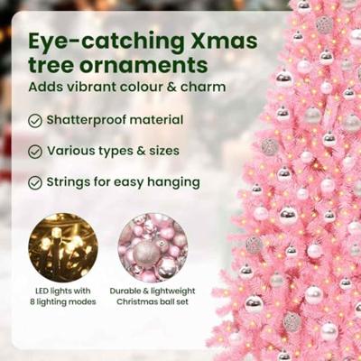 VidaXL Kerstboom met 300 led met standaard roze 180 cm pvc VidaXL Kerstboom met 300 led met standaard roze 180 cm pvc