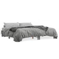 Bedframe bewerkt hout metaal grijs sonoma eiken 160x200 cm - thumbnail