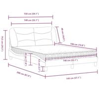 Bed met matras stof donkergrijs 140x190 cm - thumbnail