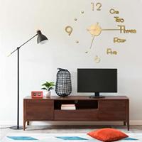 VidaXL 3d-wandklok modern xxl 100 cm goudkleurig - thumbnail