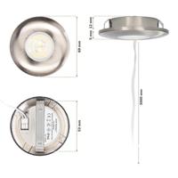 Set van 2 Pavo - Platte LED ipbouwspots met lage inbouwdiepte 12mm - 3 Watt 300 Lumen - 2700K Warm wit - Dimbaar - Rond - Meubelspot - IP44 waterdicht - RVS - thumbnail