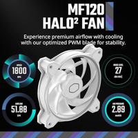 Cooler Master rr-s4ww-20pa-r1 hyper 212 halo white, 4-pin, argb, 120mm, 650-2050 rpm, 27 dba (max) - thumbnail