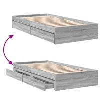 Bedframe met lades bewerkt hout grijs sonoma eiken 120x200 cm - thumbnail