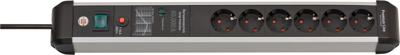 Brennenstuhl premium-protect-line 6-voudig stekkerdoos (zwart/aluminium, 3 meter)