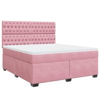 Boxspring met matras fluweel roze 180x200 cm - thumbnail
