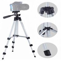 Live Broadcast statief 4-sectie opklapbare poten aluminiumlegering statiefaansluiting met U-vormige driedimensionale statiefkop voor DSLR & Digitale C - thumbnail