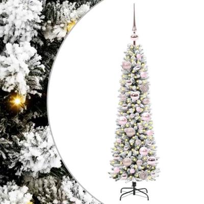 Kunstkerstboom met 150 LED Wit 120 cm PVC en Metaal en Plastic