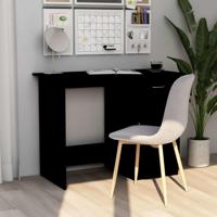 Bureau 100x50x76 cm bewerkt hout zwart - thumbnail