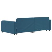 Slaapbank met onderschuifbed 100x200 cm fluweel blauw - thumbnail
