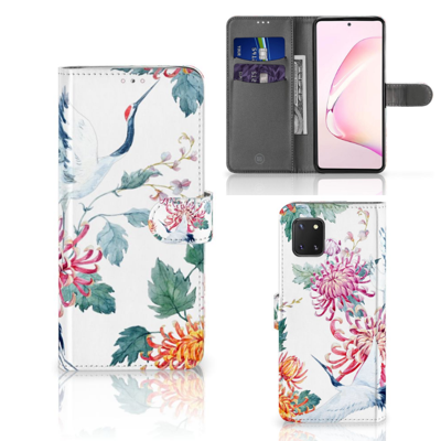 Samsung Note 10 Lite | Telefoonhoesje | Met pasjeshouder | Bird Flowers Samsung Note 10 Lite | Telefoonhoesje | Met pasjeshouder | Bird Flowers