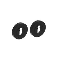 Sleutelplaatje rond 52x10mm zwart - thumbnail