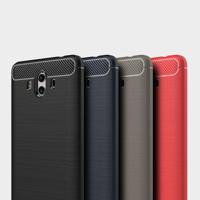 Voor Huawei Mate 10 geborsteld textuur koolstofvezel schokbestendige TPU ruige Armor beschermhoes (rood) - thumbnail