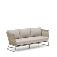Kave Home 3-zits Loungebank 'Saconca' Gevlochten touw, kleur Beige - thumbnail