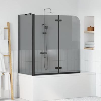 VidaXL Douche omhulsel zwart 120 x 68 x 130 cm esg-glas en aluminium