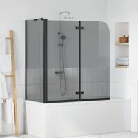VidaXL Douche omhulsel zwart 120 x 68 x 130 cm esg-glas en aluminium - thumbnail